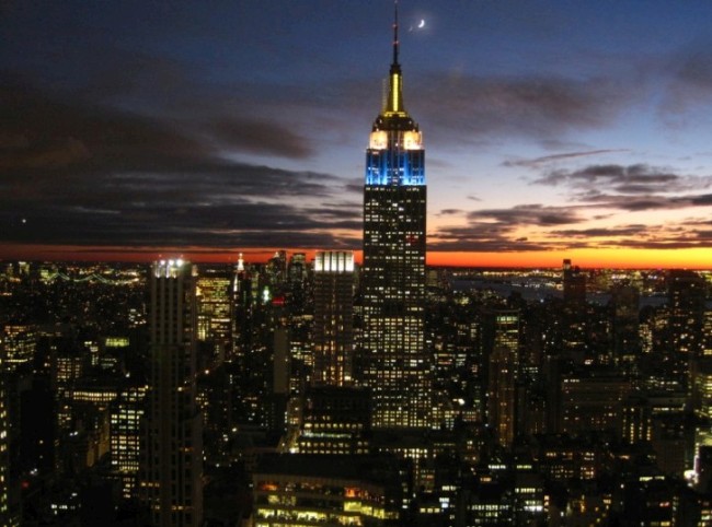 Ню Йорк, Съединени американски щати, Емпайър Стейт Билдинг по време на залез