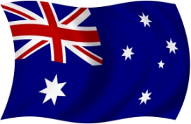 Australian map with flag