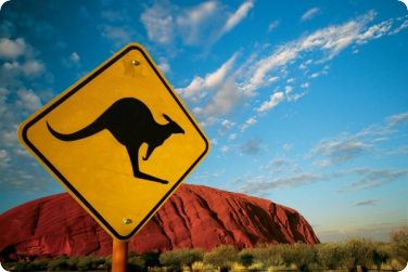 Kangaroo sign in Australia